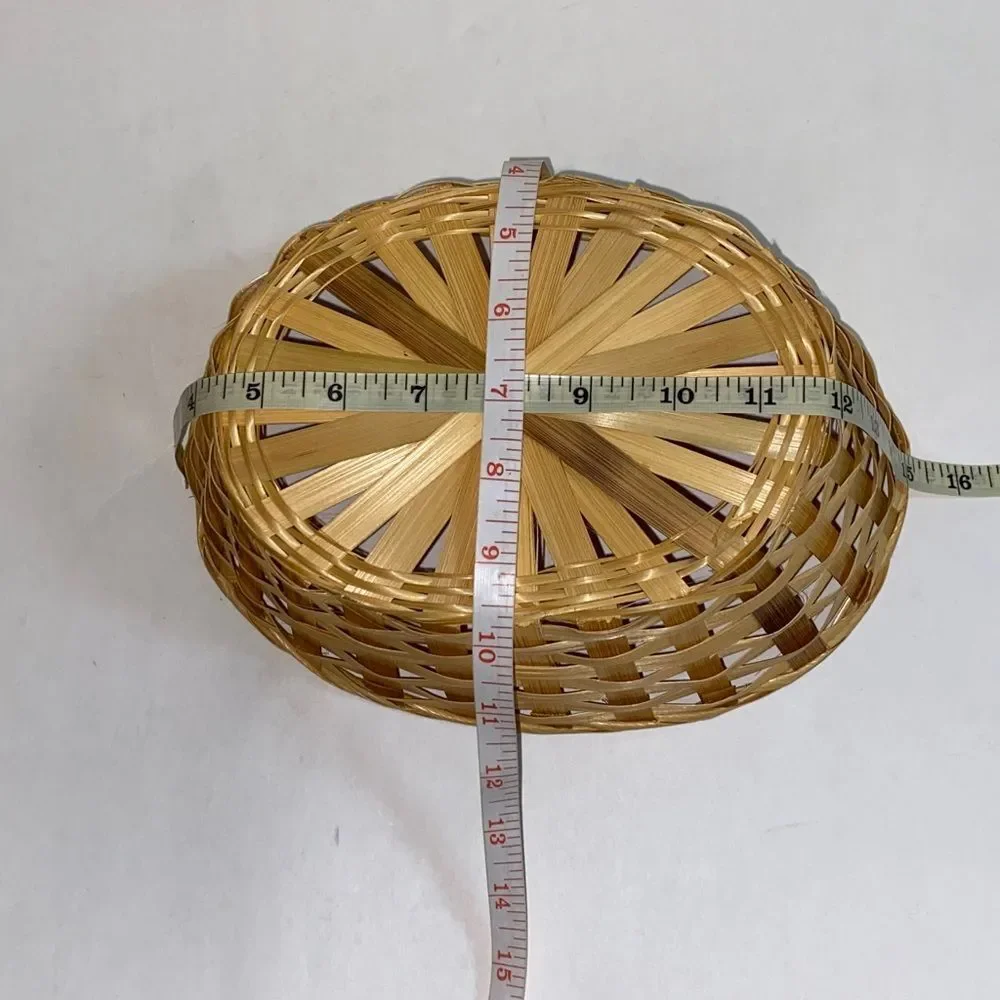 10/$50 Handwoven Round Wicker Basket in Natural Tan